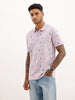 Slim Fit AOP Polo T-Shirt | Purple