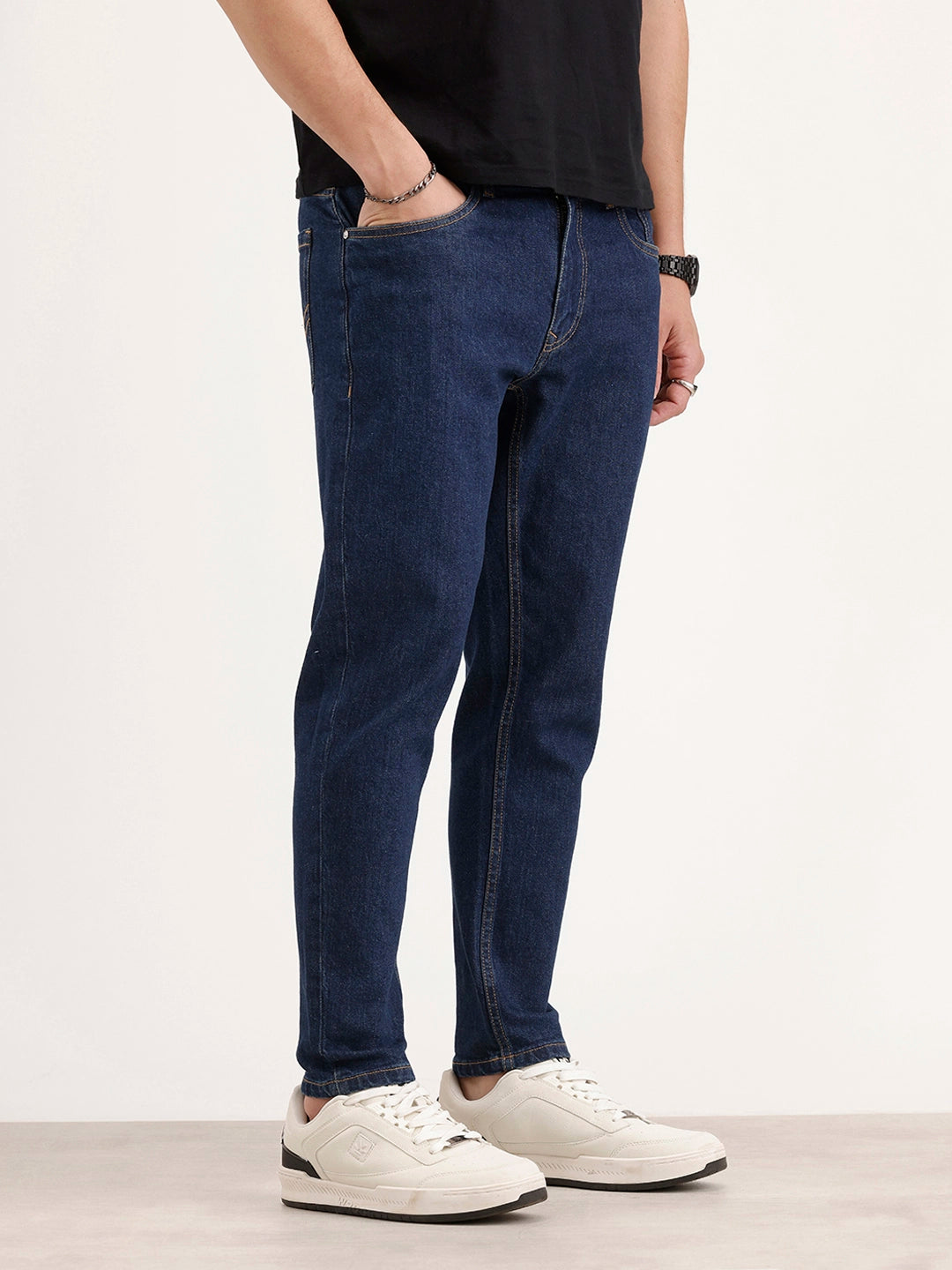 Skinny Cropped Denim Jeans | Dark Blue
