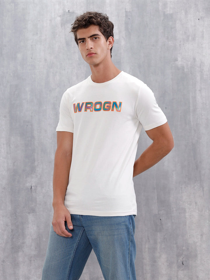 Slim Fit Iridescent Holographic T-Shirt | Off White