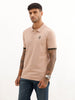 Slim Fit Contrast Sleeve Polo T-Shirt | Light Brown