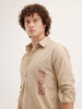 Regular Fit Placement Printed Shirt | Beige