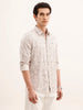 Textured Regular Fit AOP Shirt | Beige