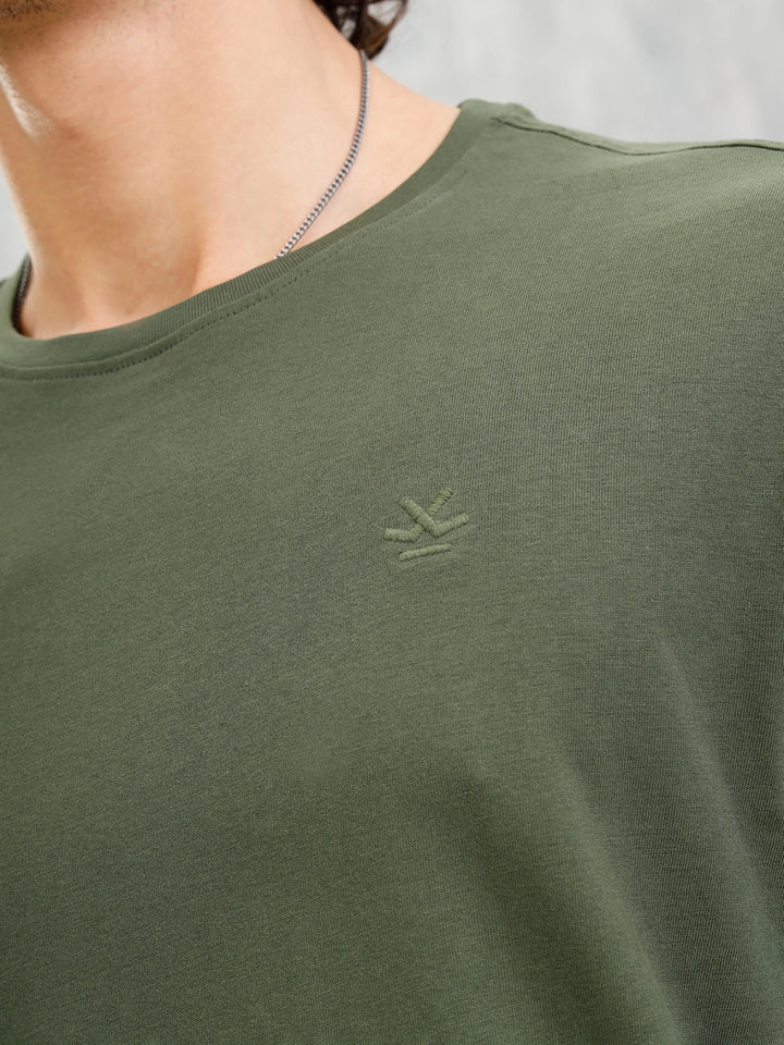 Solid Oversized T-Shirt | Olive