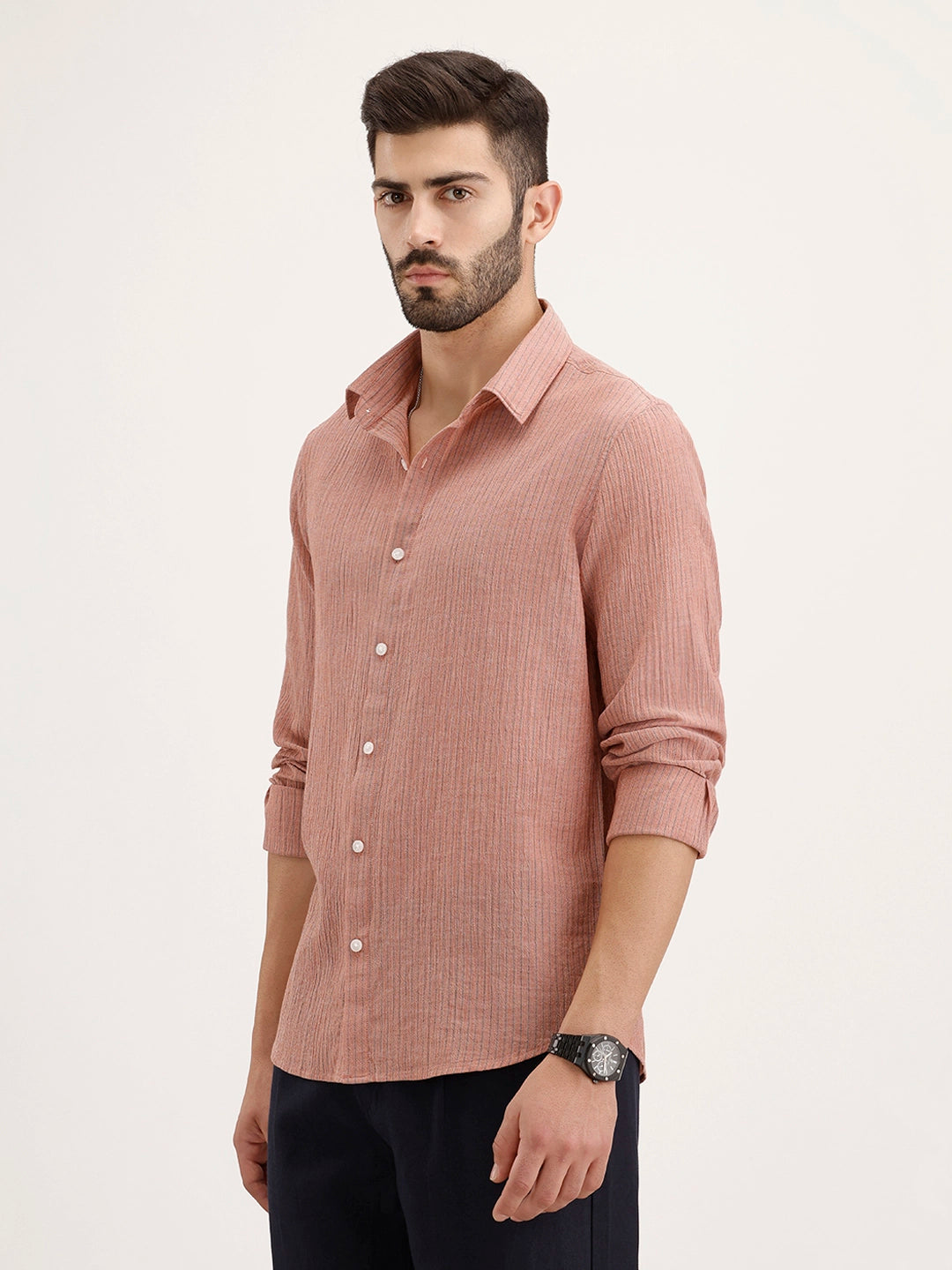 Slim Fit 100% Cotton Shirt | Rust