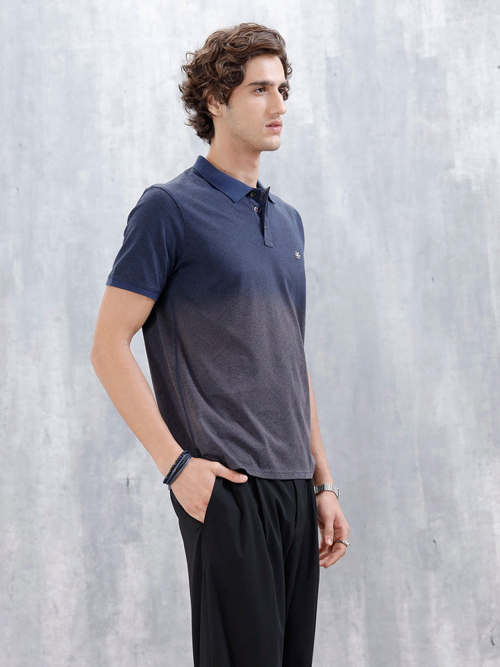 Men's Slim Fit Washed Polo T-Shirt | Dark Blue