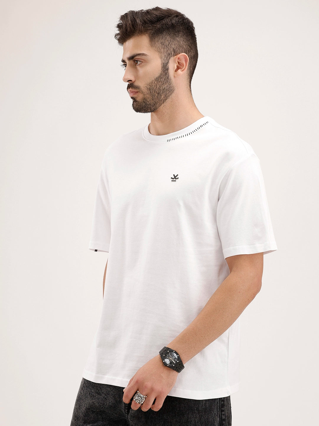 Solid HD Printed T-Shirt | White