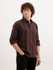 Slim Fit Striped Shirt  | Brown