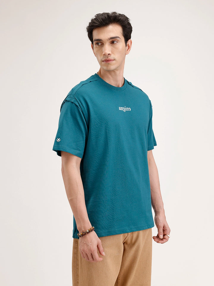 Oversized Placement Cut & Sew T-Shirt | Green