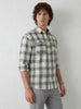 Classic Double Pocket Checkered Shirt | Light Green