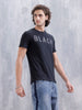 Men's Slim Fit Graphic Printed T-Shirt | Black