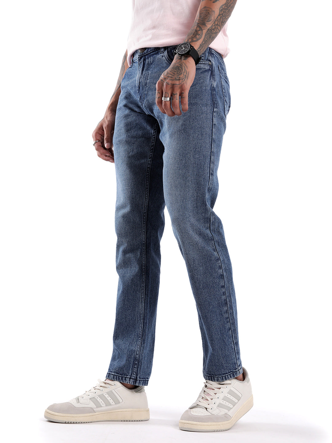 Elite Solid Blue Twill Denim Jeans