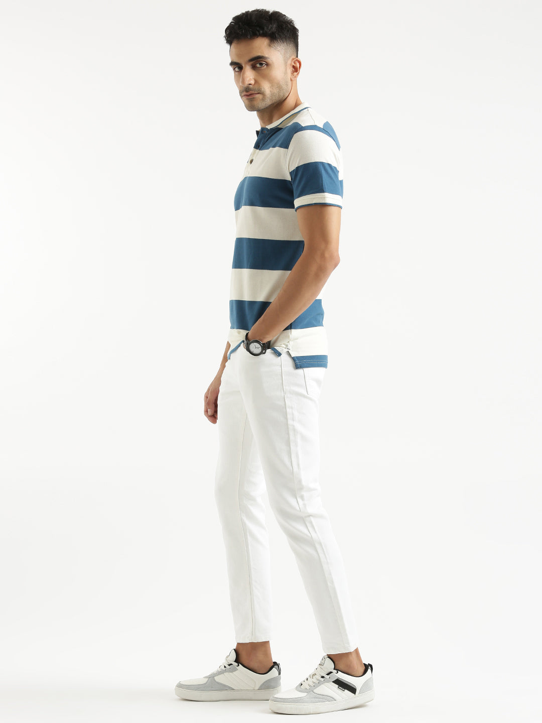 Blue Stripes Casual Polo