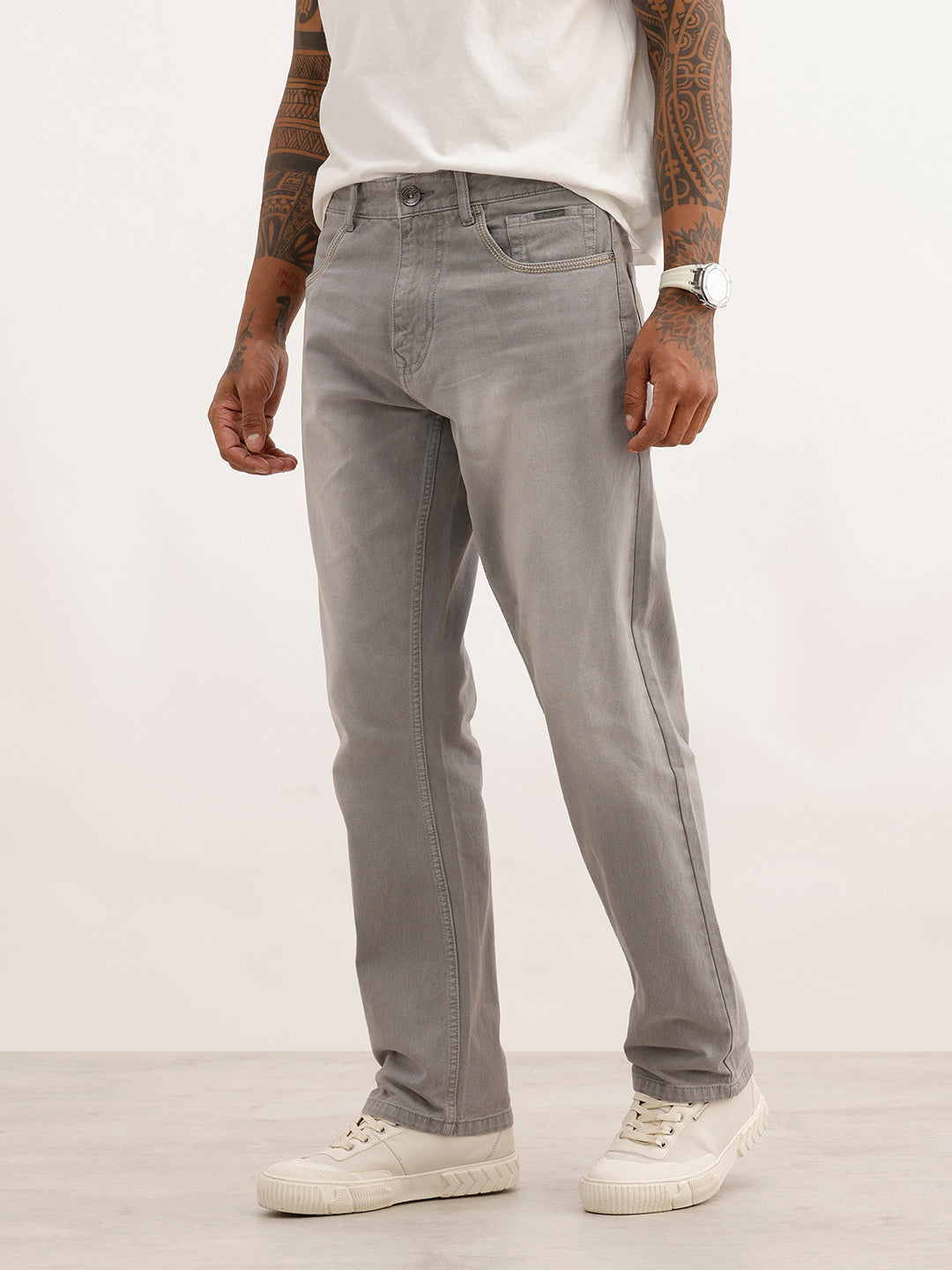Solid Anti Fit Denim Jeans | Grey