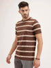 Slim Fit Striped T-Shirt | Brown