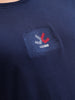 Gold Finish Interlock Tee With Embroidery On Chest   | Navy Blue