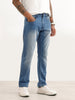 Heavy Faded Relaxed Fit Denim Jeans | Dark Blue