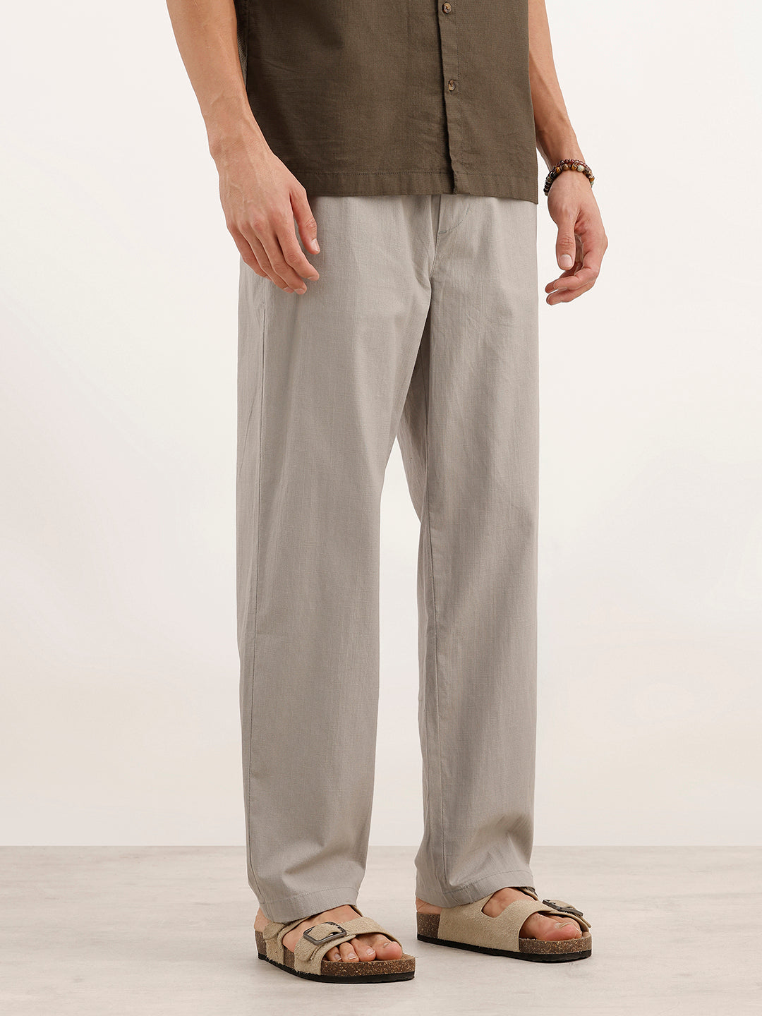 Solid Loose Fit Trouser | Grey