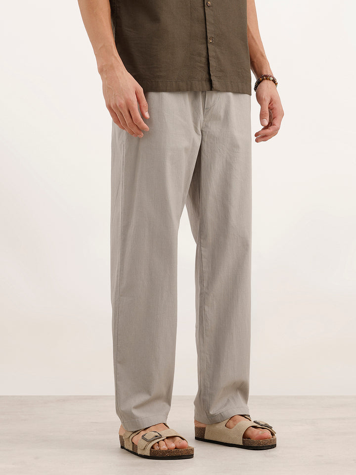 Solid Loose Fit Trouser | Grey