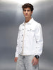 Wrogn Men’s Classic Slim Fit Denim Jacket | White