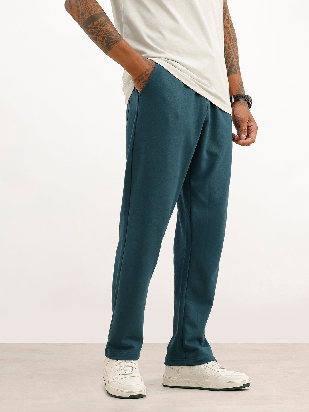 Regular Fit Placement Printed Jogger | Teal