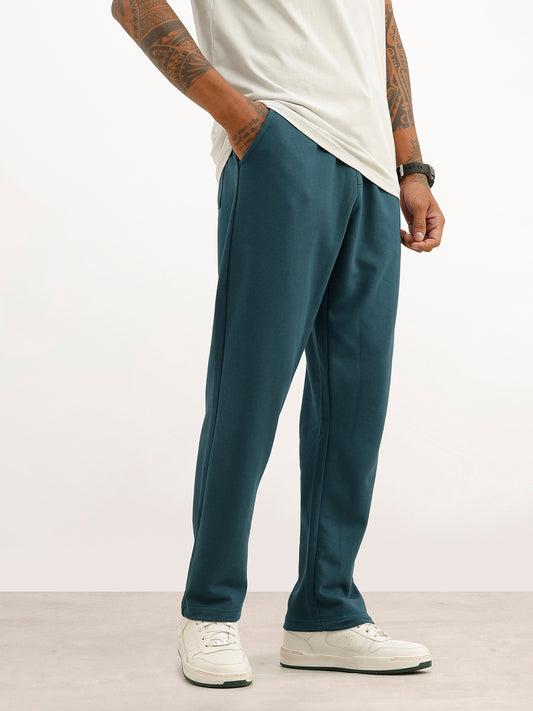 Regular Fit Placement Printed Jogger | Teal