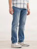 Straight Fit Faded Denim Jeans | Light Blue
