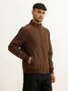 Solid Regular Fit Zipper Jacket | Maroon