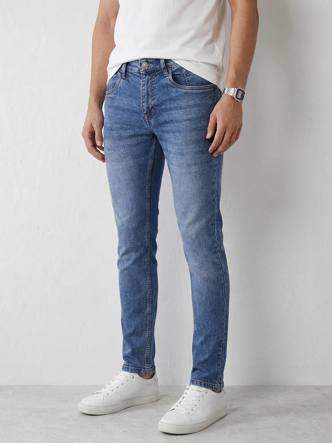 Faded Slim Fit Denim Jeans | Light Blue