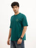 Oversized Placement Printed T-Shirt | Dark Green