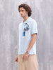 Placement Printed Resort Collar Shirt | Blue