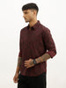 Slim Fit AOP Full Sleeve Shirt | Black
