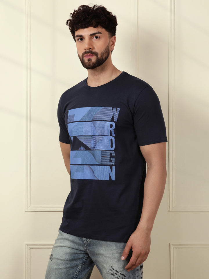 Printed Blue Bold T-Shirt