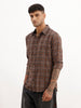 Slim Fit Checkered Full Sleeve Shirt | Brown