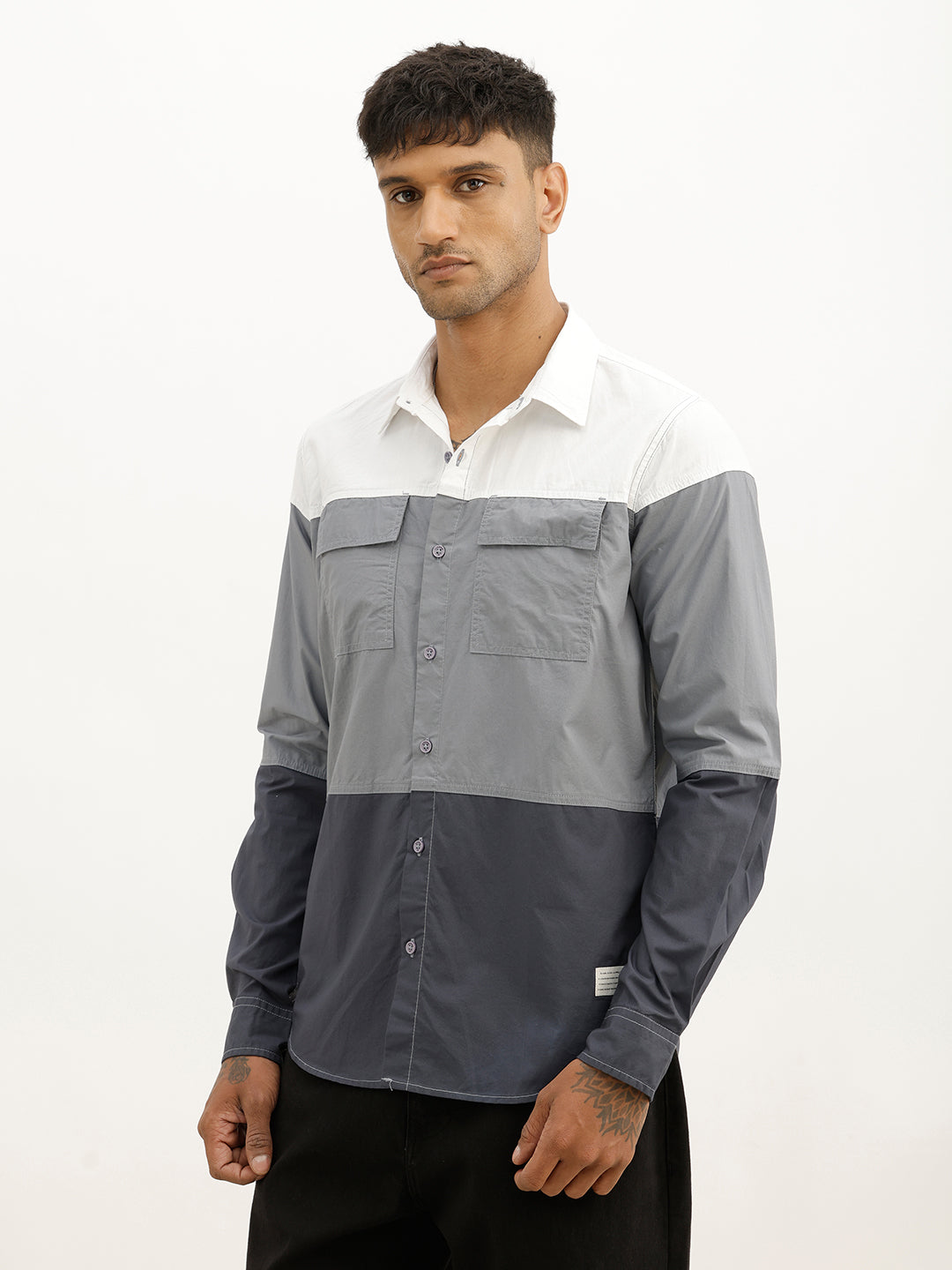 Regular Fit Double Pocket Shirt | Multicolor