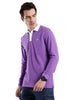 Deep Purple Long Sleeve Polo T-Shirt