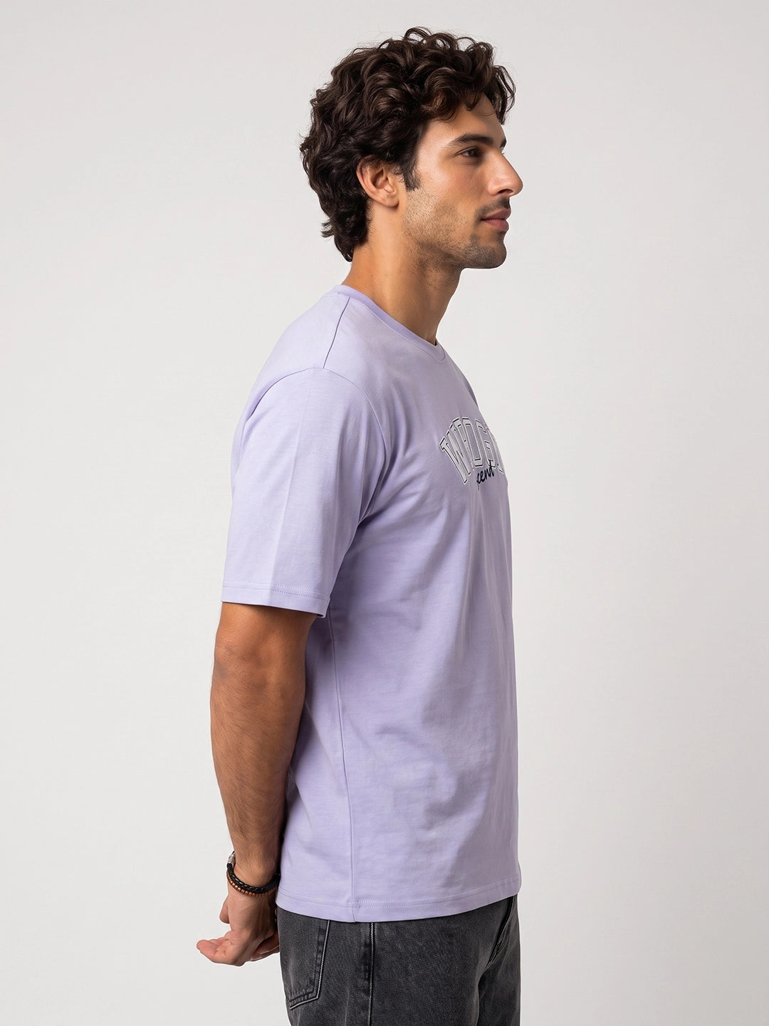 Classic Embroidered Patch Detail T-Shirt | Purple
