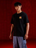 Minimal Chest Print Oversize Tshirt | Black