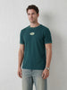 Men’s Retro Popcorn Textured Slim Fit T-Shirt | Dark Blue