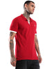 Red Contrast Pique Polo