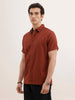 Textured Solid Regular Fit Shirt | Brown