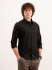 Solid Slim Fit Full Sleeved Shirt  | Black