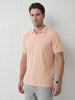 Classic Textured Polo T-Shirt | Peach