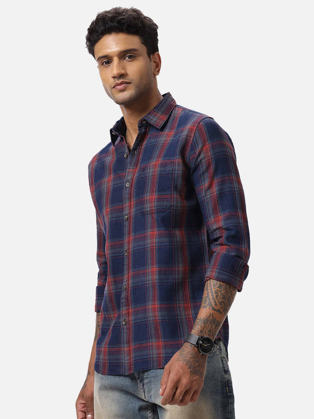 Checked Red Long Sleeve Shirt