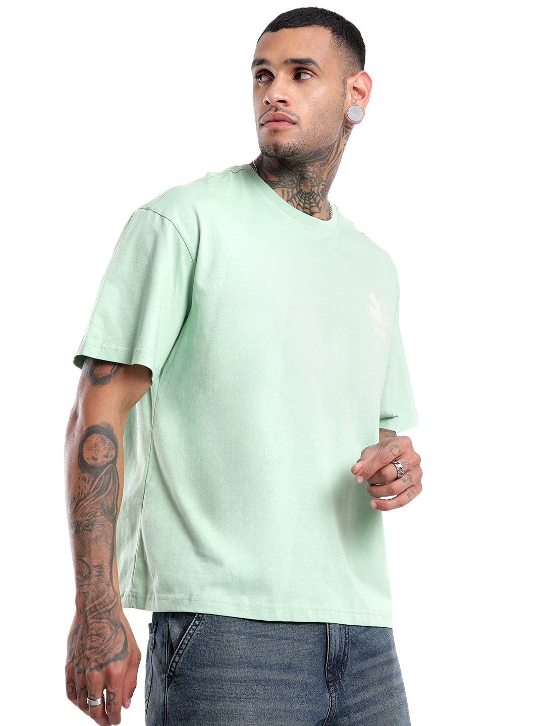 Mint Back Panel Print T-Shirt