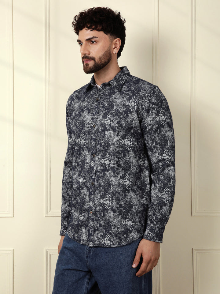 Textured Knit Shirt | Navy Blue