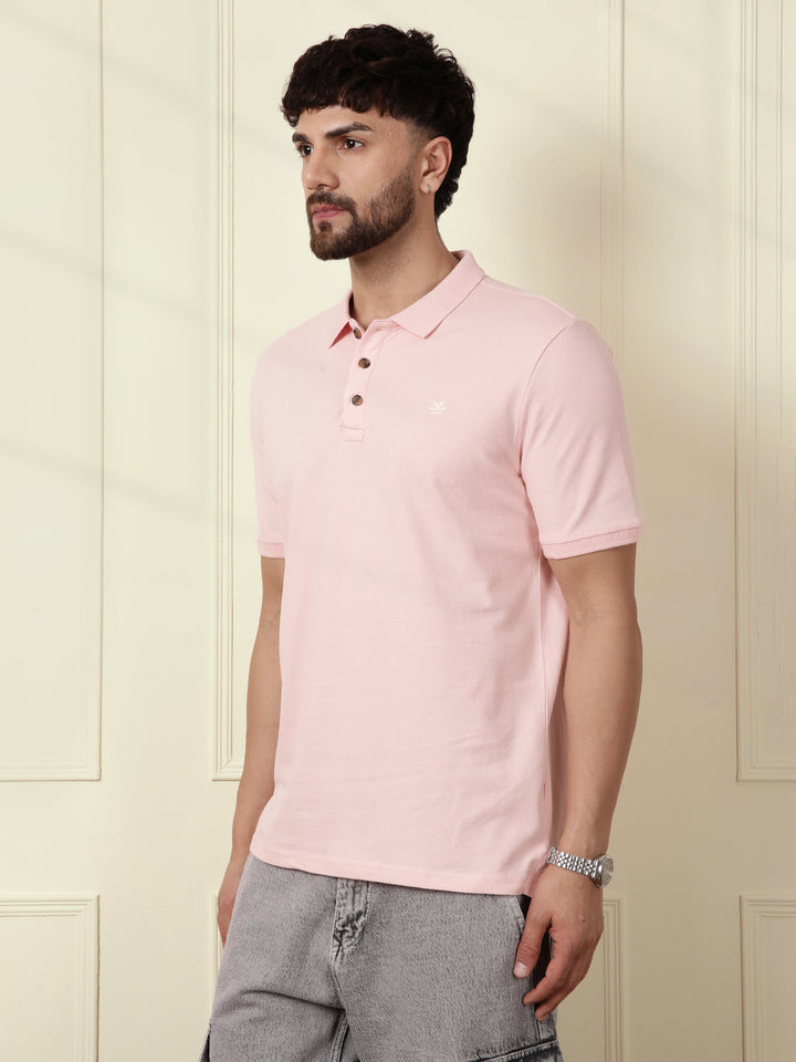 Solid Power Stretch Polo | Pink