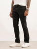 Washed Straight Fit Denim Jeans | Dark Grey