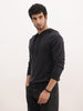 Solid Comfort Fit Hooded Sweater | Black
