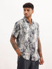 Slim Fit AOP Half Sleeve Shirt | White | WSH02HSSL0167S
