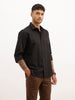 Solid Slim Fit Full Sleeve Shirt | Black | WSH01FSSL7068W
